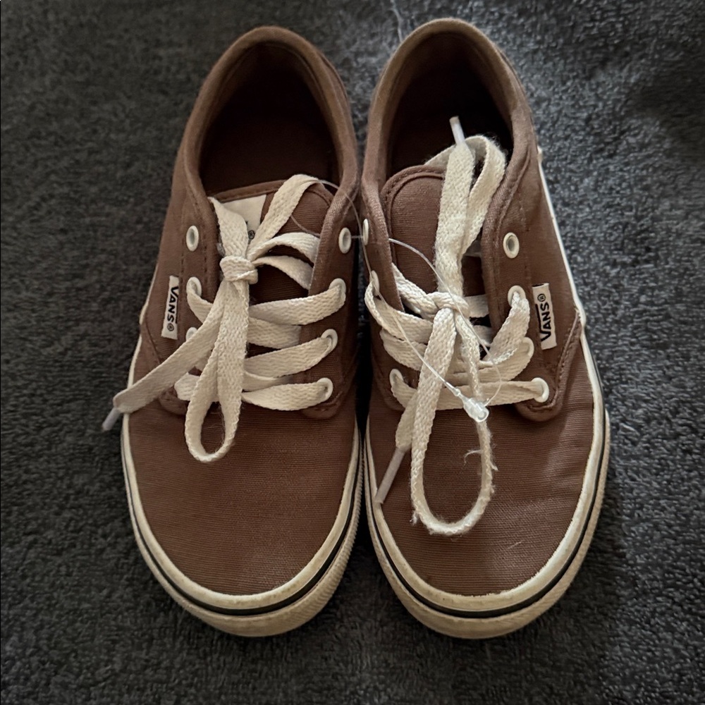Vans Brown Kids Sneakers with White Laces